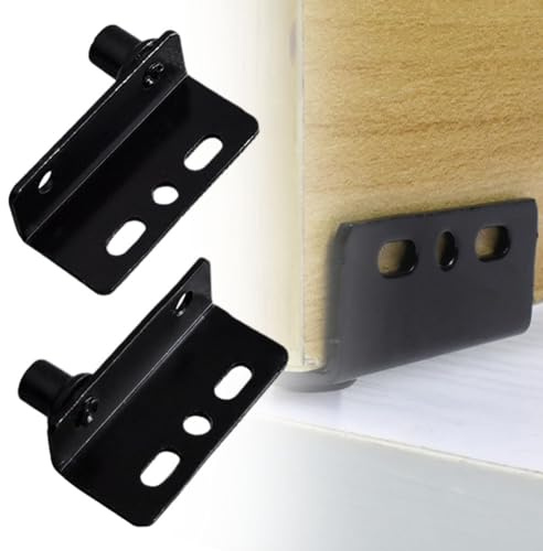 MeevrgR 2 Drehscharniere, schwarz, robust, verdeckter Schaft, Kunststoff, Holz, 2 Drehgelenk-Scharniere, mit Kunststoffkappe, geeignet für Holztüren, Schränke