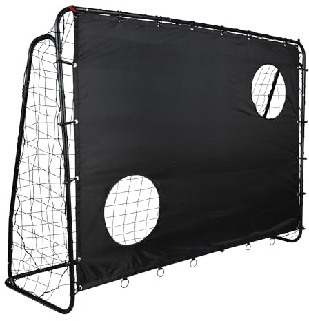 Fußballtor Torwand für Kinder - mit Zwei Schusslöchern - 213 x 152 x 76 cm - wetterfest - Outdoor - Aluminium/Polyester - für Schussübungen - Fußball - Fussballtor für Garten