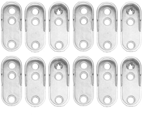 INOOMP Supporto per Bastone Armadio in Ferro 12 Pezzi, Struttura Semplice e Resistente senza Deformazioni, per Guardaroba e Armadi Finitura Argento