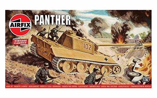 Airfix Vintage Classics Set - A01302V Panther - Plastic Model Tank Kits for Adults & Children 8+, Set Includes 97 Pieces - 1:76 Scale Model Tank Set