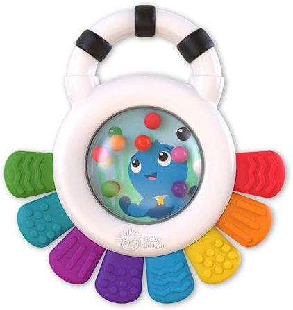 Baby Einstein, Outstanding Opus The Octopus, Sensory Rattle and Teether Multi-Use Toy, BPA Free and Chillable, 3 Months and up, 1pk