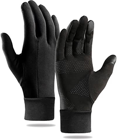 Ciomiliaro Gants Doublure Chauffants,Gants Thermiques,Gants de Cyclisme,Gants à Écran Tactile,Gants Coupe-Vent pour la Conduite sous Le Climat Froid,Idéal pour Vélo,Sport,Running,Ski(M)