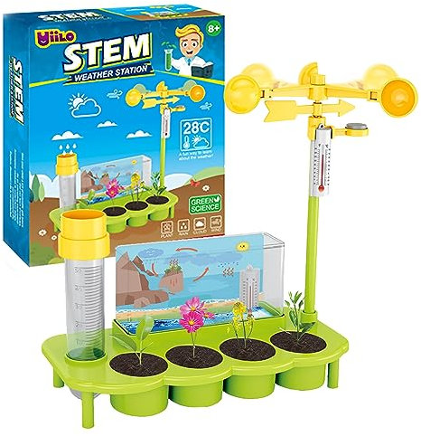 COO11 Kids Weather Station Toy Set - STEM Science Kit with Plant Growing, Climate and Greenhouse Effect Experiments - Educational Science Weather Station for Ages 8+ Years