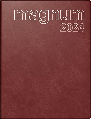 rido/idé Wochenkalender Modell magnum 2024 2 Seiten = 1 Woche Blattgröße 18,3 x 24 cm weinrot
