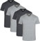 JRC Just Royal Clothing Pack of 4 Mens Short Sleeve V-Neck T-Shirts, Casual Vee Neck Tops (Heather Grey, Charcoal, XL)