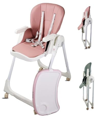 Mobiclinic®, Trona para bebé, Evolutiva, Extraplegado, Convertible en silla alta, Simba, Arnés con 5 puntos, Ruedas frenos, Doble bandeja desmontable, Textil lavable y, Regulable