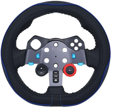 DuoDuoBling Funda para Volante en D, Accesorios de Juego de Carreras de 10.6 Pulgadas para PC, Xbox OneSeries X/S, g920 x920 G29 g923 g27 g25, PS4, PS3, PS5, Nintendo Switch (Negro Azul Oscuro)