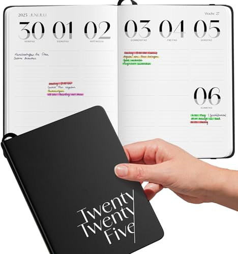 Milula Studios Kleiner Terminplaner 2025 - Buchkalender 11,5 x 16 cm Januar bis Dezember 2025 - Für mehr Organisation - Wochenplaner 2025 - Terminkalender Buch 2025 - Planer Kalender 2025
