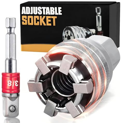 Yuentoen Llave de tubo universal ajustable, llave universal de 10-19mm, tuerca universal, llave de tubo universal con adaptador de 65mm, herramienta de destornillador para llaves de clic métricas de 3