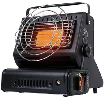 FLKWOP Tragbarer Doppelheizofen Fazi Gadgets Heizung Camping Notfall Butan Heizung Kohärente Wärmewerkzeuge Quelle Doppel Camping, Fazi Heizung Gas Kochen, Einstellbar 90° 2-in-1 Herd,