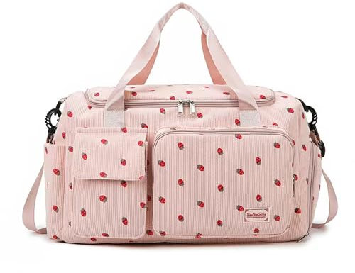 Sporttasche Damen Groß,Sporttasche mit Schuhfach,Schwimmtasche,Reisetasche Groß mit Nassfach,Gym Tasche Damen,Sporttasche Damen Fitnessstudio (Rosa)