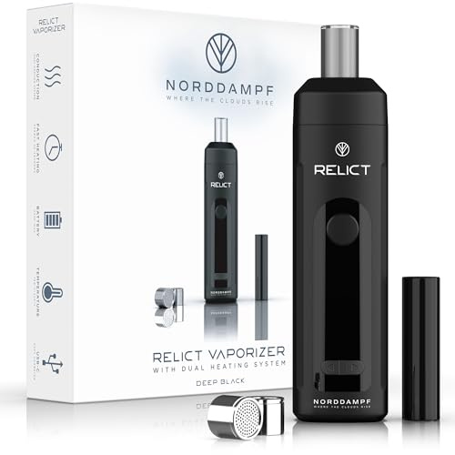 Norddampf RELICT Herb Vaporizer, Premium Vaporiser for Herbs, DHS & Intelisense Technology, 2600 mAh, Insulated Airflow, Many Sessions, 30s Heating Time, Black (Deep Black)