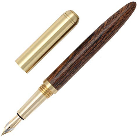 Gullor Handcrafted Rosewood Fountain Pen, Smooth and Easy Writing for Signature, Medium Nib, Brown Wood