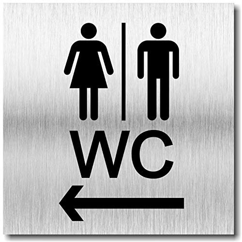 Cartel para puerta de baño con impresión UV 12 x 12 cm – 3 mm aluminio compuesto – Fabricado en Alemania – Número de referencia: 2101