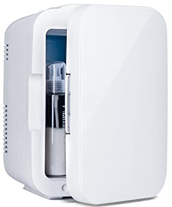 YU YUSING Mini Kühlschrank Kosmetik Kühlbox Warmhaltebox mit Kühl- und Heizfunktion Elektrisch Klein 4 L Auto Büro Camping 220V 12V AC DC Weiß