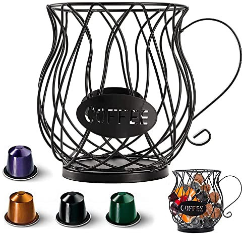Canasta de Almacenamiento de Café, Cesta de Cápsulas de Café, Cesta Almacenamiento Cápsulas, Café Soporte, Dispensador Capsulas de Café, Almacenamiento de Cápsulas de Café para Cápsulas de Café (A)