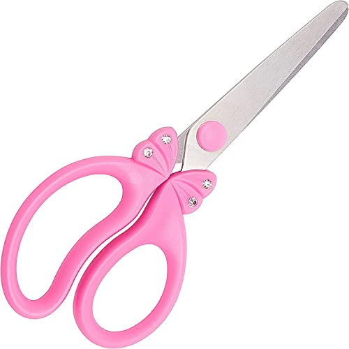 SIXGOD Modern Rosa Kinderschere, 15 cm, Sicherheitsschere für Mädchen, für Schule und Klassenzimmer