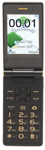 Cuifati 3G GSM-mobiltelefon, 3.0 In Flip Seniortelefon för Äldre, Dual SIM-mobiltelefon med SOS/Stor Knapp/Clear Call /8 Familjenummer, Lång Standby (Smutsiga Färg)