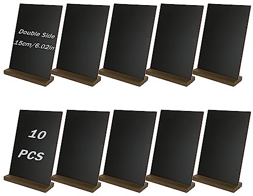 SHUESS 10 Pcs Chalk Board - 22 x 15.3 cm Blackboard - Double Sided Chalkboard - Mini Chalkboard Signs with Stand for Food Labels, Message Signs, Party Table Decoration