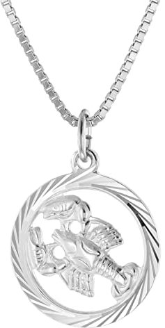 trendor Krebs Sternzeichen Halskette Silber 925 modischer Tierkreiszeichen Anhänger für Damen, Halsschmuck aus Sterlingsilber 15360-07-45 45 cm