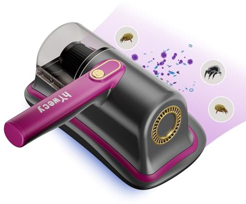 hYwecy Cordless Bed Vacuum Cleaner-6600mAh Wireless Handheld UV Mattress Vacuum Cleaner,Lightweight Two Speeds Cleaner Machine for Bed,Sofas,Pillow