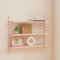 [en.casa] Modulares Wandregal Strängnäs Metallregal Peachy Beige Hängeregal mit 3 Regalböden Badregal Küchenwandregal Wandablage Wohnzimmer