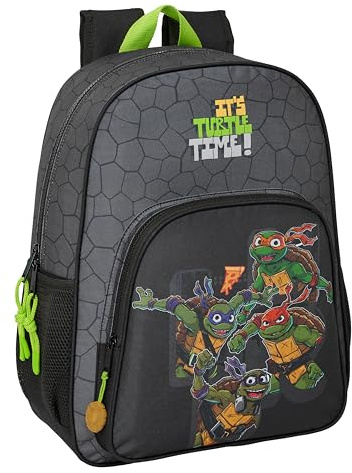 TORTUGAS NINJA Zaino Scuola per Bambini Zaino per Bambini Adattabile al Carrello, Ideale per Bambini in età scolare, Comodo e Versatile, Qualità e Resistenza, 33 x 14 x 42 cm