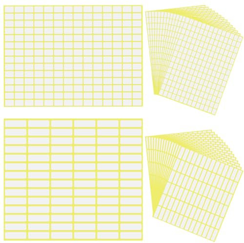 Rimoev 2940 Stück 9X13 MM Mattweiße Klebeetiketten Aufkleber, 1260 Stück 10X31 MM Kleine Leere Etiketten Adressetiketten für Flaschen, Aktenordner, Glasboxen, Schule, Büro, Küche