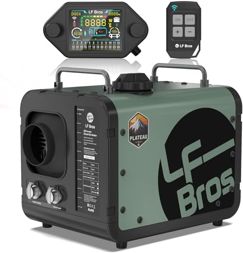 LF Bros Diesel Heater 5 KW- 12V/220V-240V Air Diesel Parking Heater with Plateau Mode, Come with Timer LCD Display Remote Control, Night Heater Diesel for Campervan Garage Workshop
