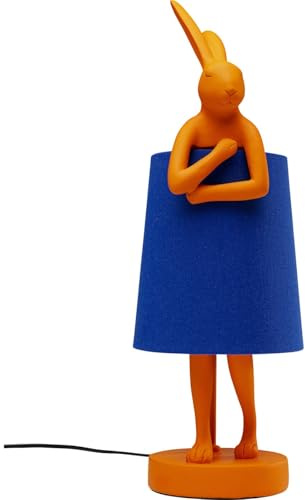 Kare Design Tischleuchte Animal Rabbit, Orange/Blau, Hasenleuchte, Tischlampe, Tiermotiv, kein Leuchtmittel enthalten, 50x17x20 cm (H/B/T)
