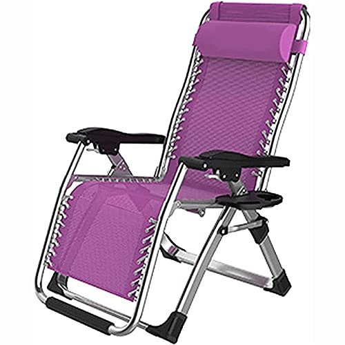 DRFGNF Poltrona reclinabile Zero Gravity, Pieghevole, reclinabile Pieghevole, Sedia da Spiaggia, Poltrona reclinabile Extra Larga con Cuscino