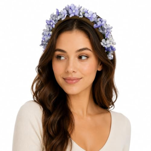 Serre-tête « Marissa » avec fleurs délicates - Accessoire de cheveux pour Dirndl, mariage, fille (lilas, taille unique)