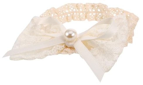 SHERCHPRY Cerchietto in Pizzo Beige per Neonata Design Elastico e Materiale Morbido, Accessorio Chioma per Bambine e Neonate