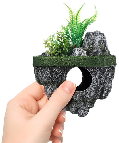 Luxshiny Decoración De Piedra Flotante para Acuario Escondite Artificial para Peces Tortugas Casa De Tomar El Sol Adorno De Rocalla Duradero para Pecera