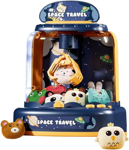 WUDLi Mini Macchina Artiglio per Bambini, con 6 Mini Peluche, Macchina Artiglio per Bambini da Riempire con Piccoli Giocattoli e Caramelle, Gioco Arcade Elettronico con Artiglio A