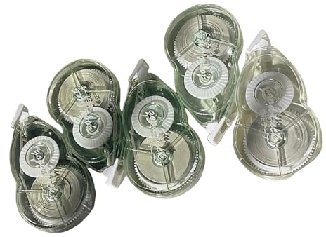 Lot de 5 rouleaux de ruban correcteur 20 m x 5 mm pour prise de notes, 100 m au total pour fournitures scolaires et de bureau