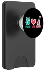Love Peace Ukulele I Guitare Musique Coeur Instrument PopSockets PopWallet pour MagSafe