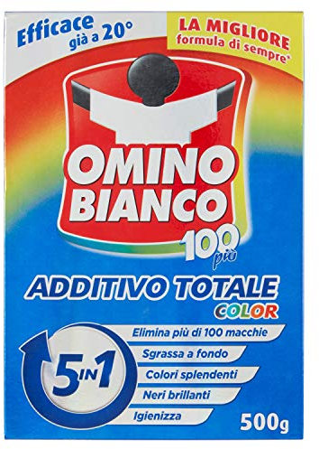 Omino Bianco - Additivo Lavatrice Totale Color 5 in 1, in Polvere per il Bucato, Smacchia e Protegge i Colori, 1 Confezione x 500 g
