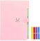 KONVINIT Expanding File Folder Wallet Documents A4 File Folder Pockets with Buckle Closure for Office, Folder with 5 Pockets, Pink Cover
