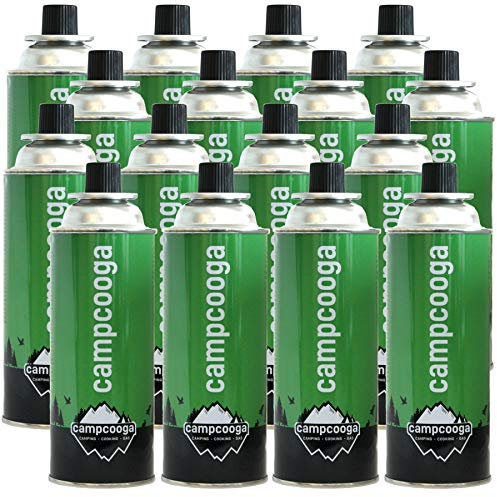 campcooga 227 Gramm Gaskartuschen 4 bis 28 Stück Camping Butan MSF1a für Gaskocher Bunsenbrenner (16 Kartuschen)