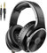 OneOdio Kopfhörer Over Ear mit Kabel, Geschlossener Studio HiFi Kopfhörer mit Share Port für E-Drum Piano Gitarre Smartphones Laptop Adapter-frei 3.5-6.35mm Buchse,Schwarz