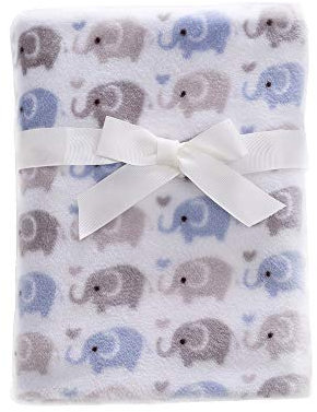CREVENT 75X100 cm, niedlich, gemütlich, warm, Babydecke für Jungen, Säuglinge, Kleinkinder, Neugeborene, Unisex, für Kinderbett, Kinderbett, Kinderwagen, Sommerfrühling (Blauer Elefant)