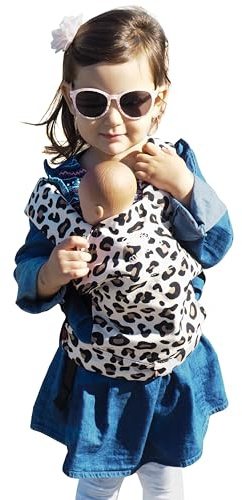 manduca Doll Carrier – Adecuado para niños pequeños a partir de 18 meses – Accesorios para muñecas – Pañuelo portamuñecas de algodón orgánico para muñecas y peluches, Leo