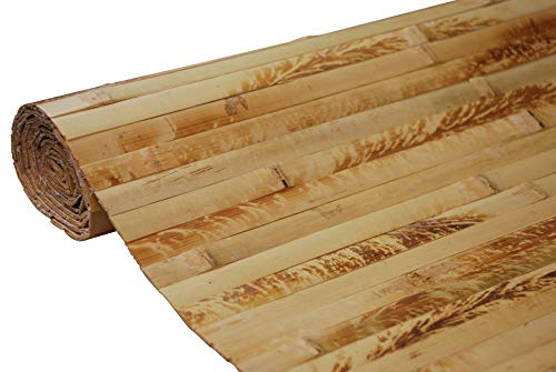 amaZulu Natural Bamboo Wall Panels 4x8 — Mottled Tambor Cladding, Varied Natural Tones, Flexible Accent Wall, Bar Front, Wainscoting & Ceiling Tile, Mesh-Backed, 32 sq ft