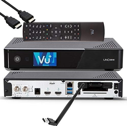 VU+ UNO 4K SE UHD HDR DVB-S2 FBC Sat Twin Tuner Récepteur E2 Linux, Youtube, récepteur de Disque Dur, CI + Lecteur de Carte, Lecteur média, USB 3.0, EasyMouse HDMI, WiFi 150Mbit
