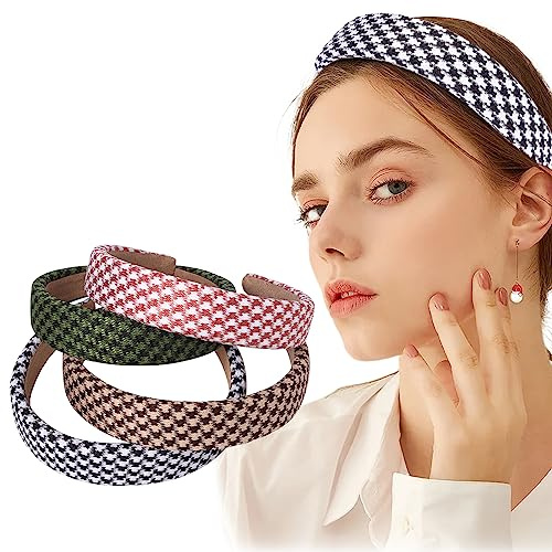 Candygirl Vintage Headbands for Girls, 4 Packs Ladies and Girls Sponge Hairband Accessories Outdoor Wide European Style Hair Accessories