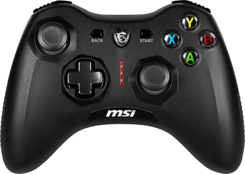 msi Force GC30V2 Wireless Gaming Controller, Dual Vibration Motors, Dual Connection Modes, Interchangable D-Pads, Compatible with PC & Android, Black