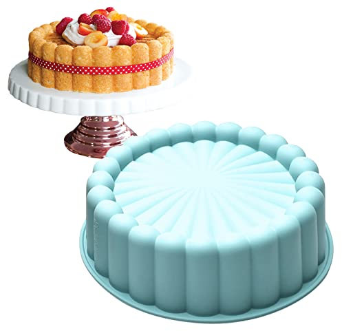 A/A Charlotte - silicona multiusos para tartas queso, molantiadherente multiusos para tartas queso, brownie, tarta, flan, pan, fácil liberación, 7.6 x 2.4 pulgadas