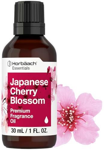 Horbäach Japanese Cherry Blossom Fragrance Oil | 1 fl oz (30ml) | Premium Grade | for Diffusers, Candle and Soap Making, Aroma Sprays, DIY Projects & More