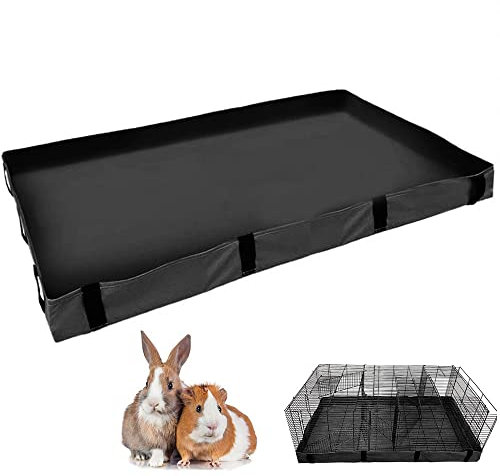 Oncpcare Meerschweinchen-Käfigeinlagen, wasserdicht, für Meerschweinchen, langlebig, für Gitter, Lebensraum, Kleintierkäfig, Boden für Chinchilla, Kaninchen, Frettchen (schwarz)